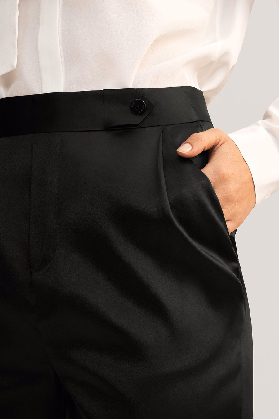 Comfort Fit Silk Cigarette Pants