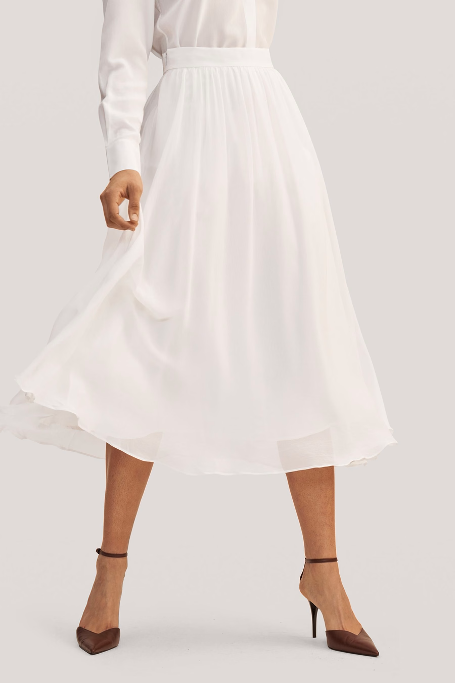 Double-layer Silk Tulle Skirt