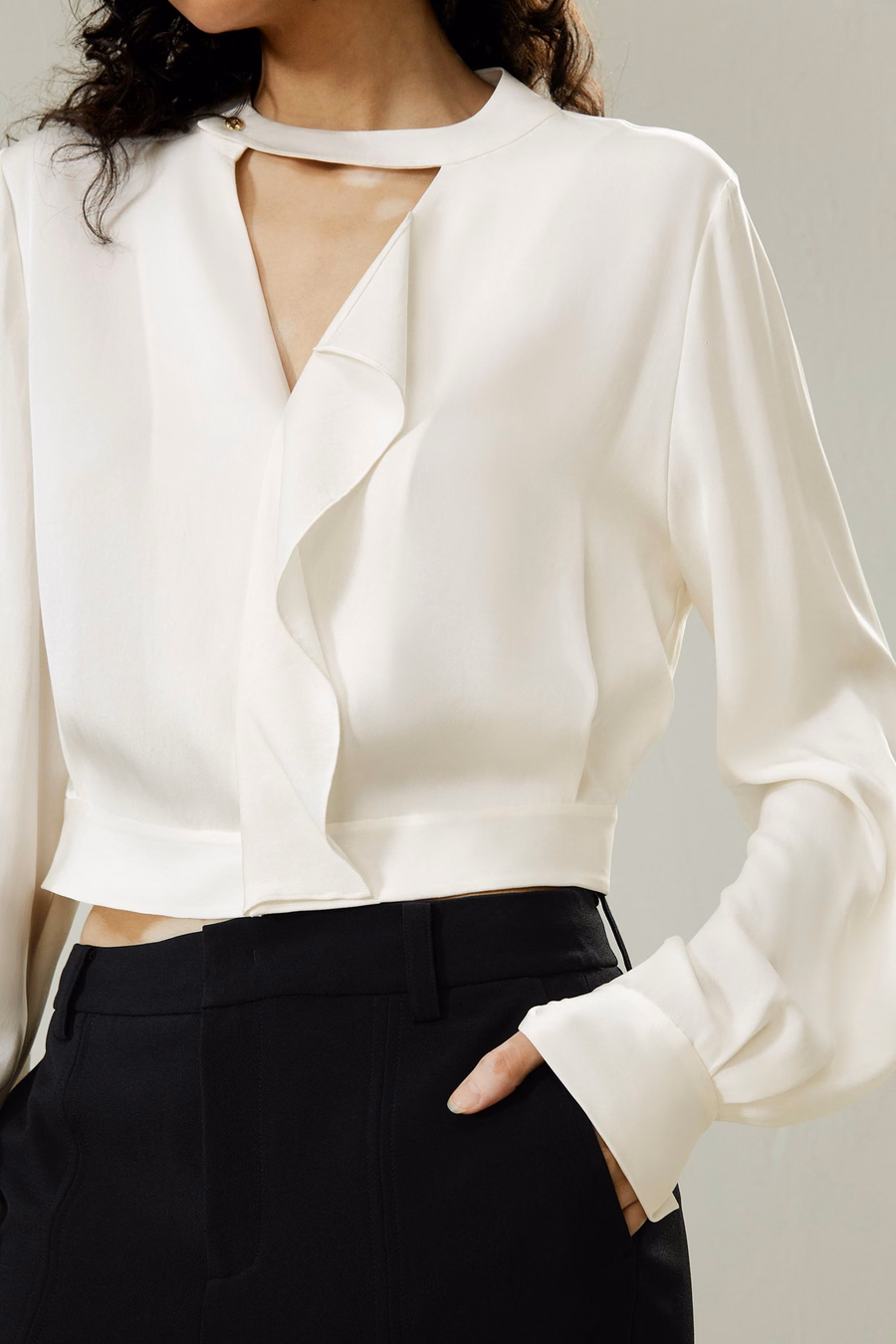 V-neck Collared Shirt
