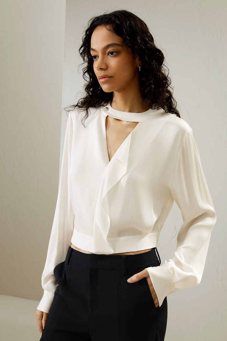 V-neck Collared Shirt