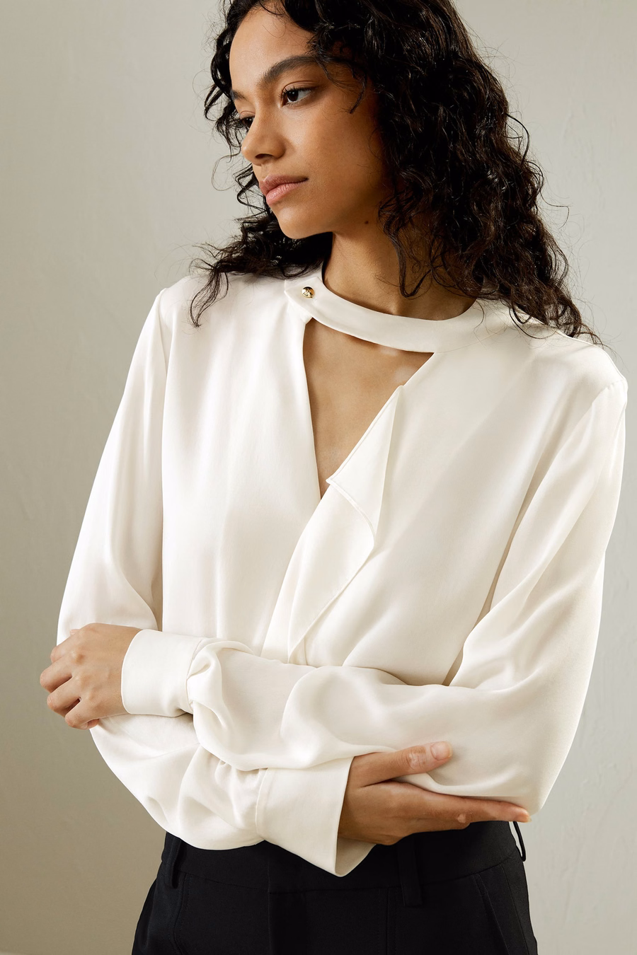 V-neck Collared Shirt